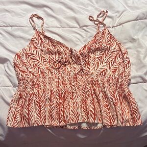 Women's Red Patterned Top